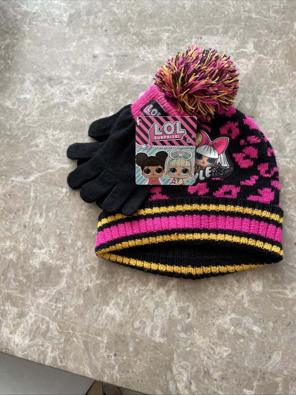 Girls' L.O.L. Surprise! Pom Beanie Winter Hat And Cloves One Size Fits Most NWT